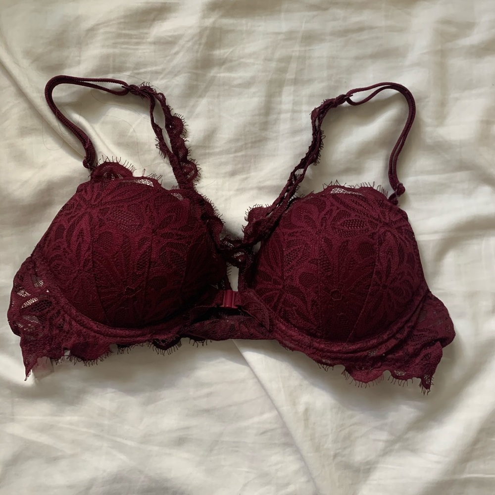 VS PINK maroon push up bra